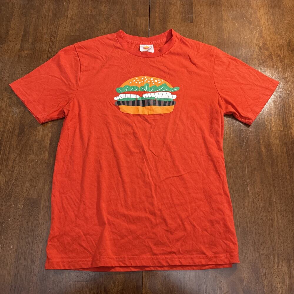 Burger King BK‎ Official Whopper Sandwich Red Employee Shirt Medium